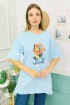 155446 Oversize Baskili Kisa Kol Tshirt